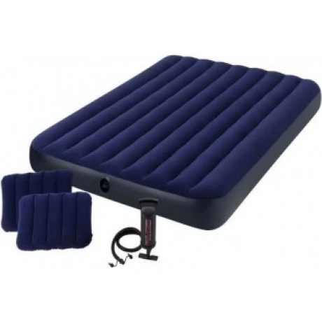 Кровать INTEX DURA-BEAM CLASSIC DOWNY, King, флок + ручной насос...