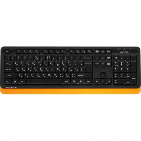 Набор клавиатура+мышь A4Tech Fstyler FG1010 черный/оранжевый - фото 2