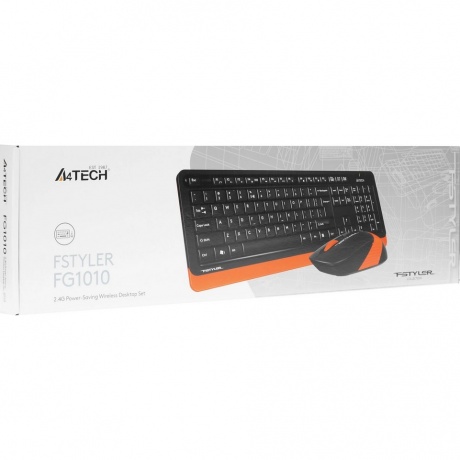 Набор клавиатура+мышь A4Tech Fstyler FG1010 черный/оранжевый - фото 9