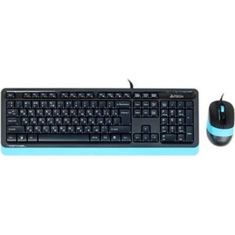 Набор клавиатура+мышь A4Tech Fstyler F1010 черный/синий - фото 1