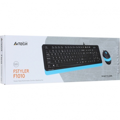 Набор клавиатура+мышь A4Tech Fstyler F1010 черный/синий - фото 7