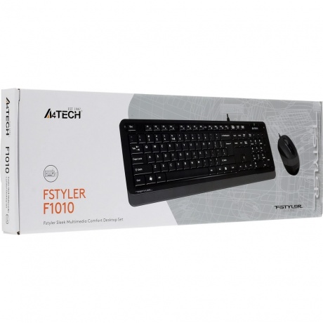 Набор клавиатура+мышь A4Tech Fstyler F1010 черный/серый - фото 10