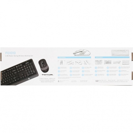 Набор клавиатура+мышь A4Tech Fstyler FG1010 черный/серый - фото 5