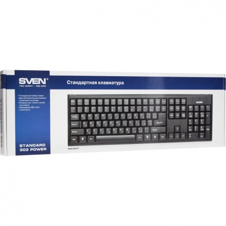 Клавиатура Sven Standard 303 Power black (SV-03100303PU) - фото 4