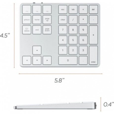 Клавиатура Satechi Aluminum Slim Wireless Keyboard (ST-XLABKS) Silver - фото 6