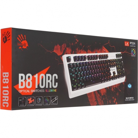 Клавиатура A4Tech Bloody B810RC белый/черный - фото 9