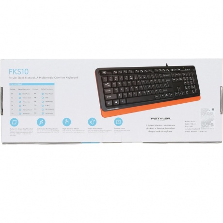 Клавиатура A4Tech Fstyler FKS10 черный/оранжевый - фото 5