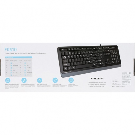 Клавиатура A4Tech Fstyler FKS10 черный/серый - фото 6