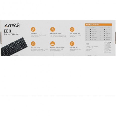 Клавиатура A4Tech KK-3 черный USB - фото 6