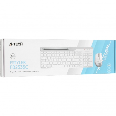 Клавиатура + мышь A4Tech Fstyler FB2535C белый/серый - фото 12