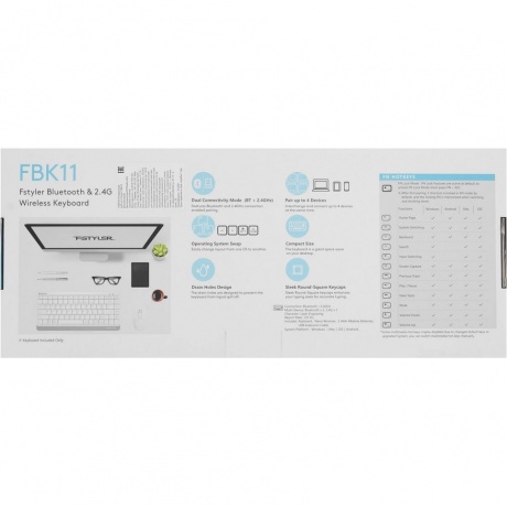 Клавиатура A4Tech Fstyler FBK11 белый/серый - фото 6