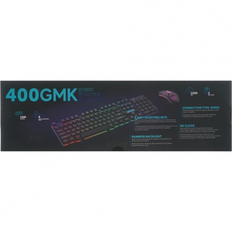 Клавиатура + мышь Oklick 400GMK черный USB LED (1546779) - фото 19