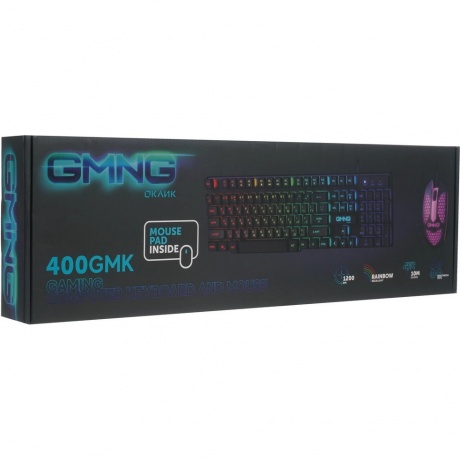 Клавиатура + мышь Oklick 400GMK черный USB LED (1546779) - фото 20