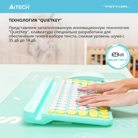 Клавиатура A4Tech Fstyler FBK30 зеленый - фото 15