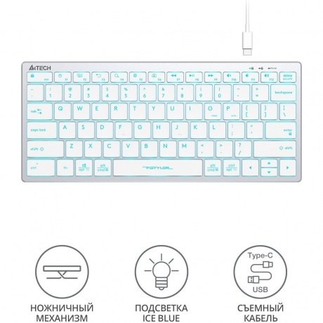 Клавиатура A4Tech Fstyler FX61 белый - фото 5
