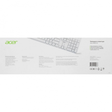 Клавиатура Acer OKW123 белый USB (ZL.KBDEE.00D) - фото 7