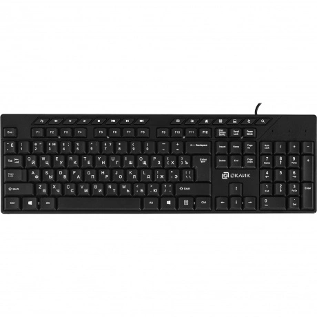 Клавиатура Oklick125M черный USB Multimedia (1678108)
