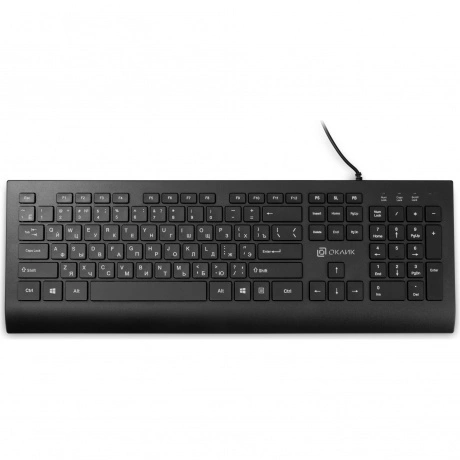 Клавиатура Oklick155M черный USB slim (подставка для запястий) (...