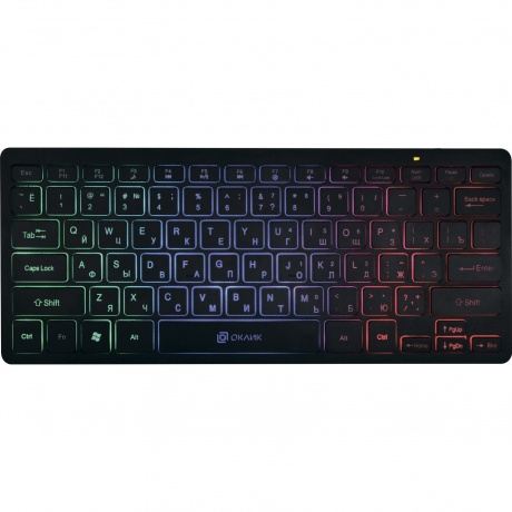 Клавиатура Oklick 300S черный USB slim LED (1696461) - фото 1