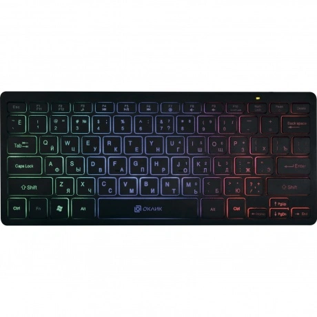 Клавиатура Oklick 300S черный USB slim LED (1696461)