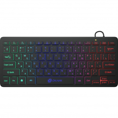 Клавиатура Oklick 300S черный USB slim LED (1696461) - фото 3