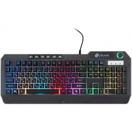 Клавиатура Oklick 715G черный USB Multimedia for gamer LED (1680...