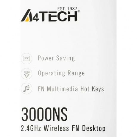 Клавиатура и мышь беспроводные A4TECH 3000NS черный - фото 17