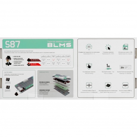 Клавиатура A4Tech Bloody S87 Energy Grey-Green - фото 9