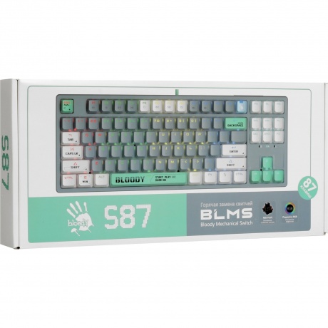 Клавиатура A4Tech Bloody S87 Energy Grey-Green - фото 10