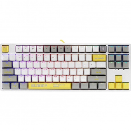 Клавиатура A4Tech Bloody S87 Energy White-Yellow - фото 2