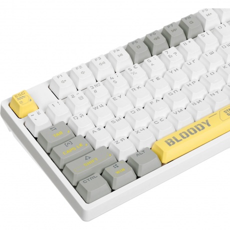 Клавиатура A4Tech Bloody S87 Energy White-Yellow - фото 5