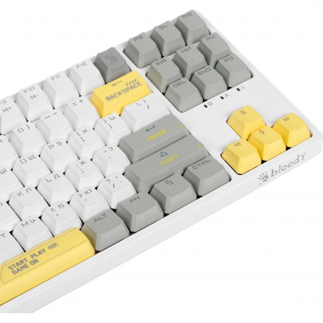 Клавиатура A4Tech Bloody S87 Energy White-Yellow - фото 6