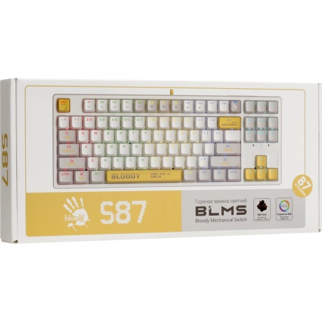 Клавиатура A4Tech Bloody S87 Energy White-Yellow - фото 10