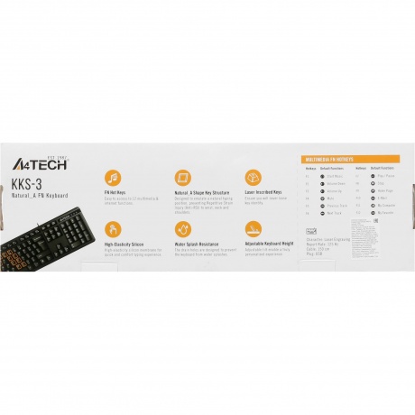 Клавиатура A4Tech KKS-3 Black - фото 3