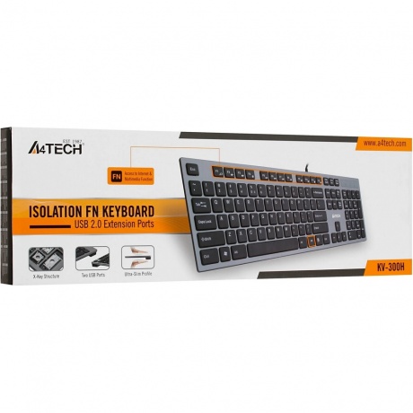 Клавиатура A4Tech KV-300H серый/черный - фото 8