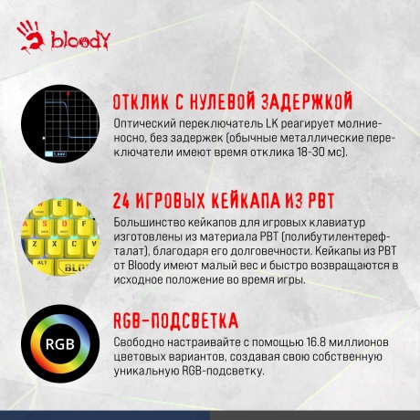 Клавиатура A4Tech Bloody B950 Синий - фото 20
