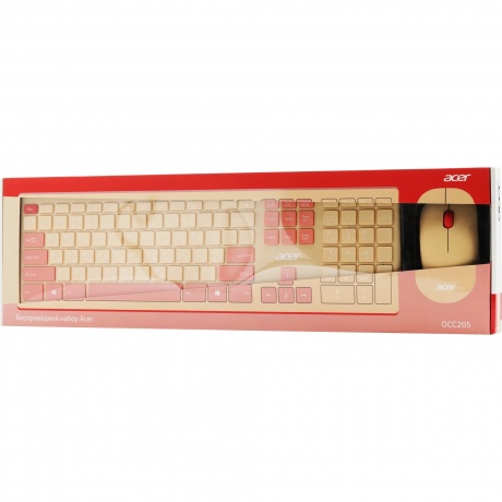 Клавиатура + мышь Acer OCC205 розовый/бежевый (ZL.ACCEE.00F) - фото 19