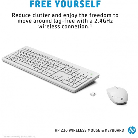 Клавиатура + мышь HP 230 Wireless Combo White (3L1F0AA) - фото 3