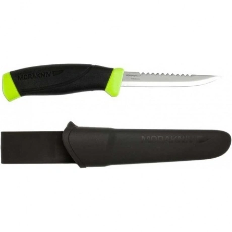 Нож Morakniv Fishing Comfort Serrated Edge, черный/зеленый