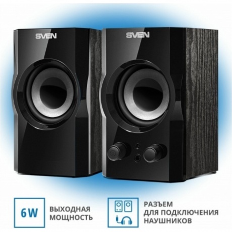 Колонки Sven SPS-606 2x3W Black - фото 5