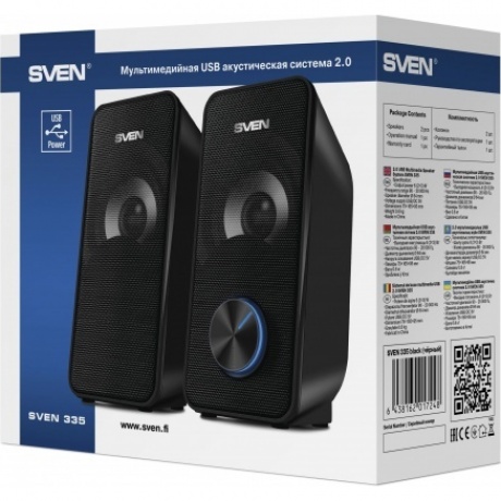 Колонки SVEN 335 чёрные 2x3W USB - фото 7