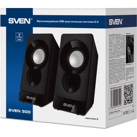 Колонки SVEN 300 чёрные 2x3W USB - фото 5