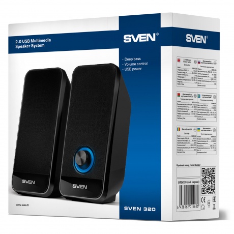 Колонки SVEN 320 чёрные 2x3W USB - фото 9
