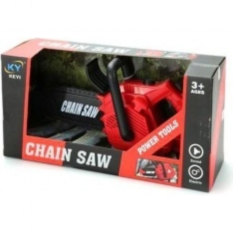Пила CHAIN SAW на батарейках (звук)в коробке звук мотора, движен...