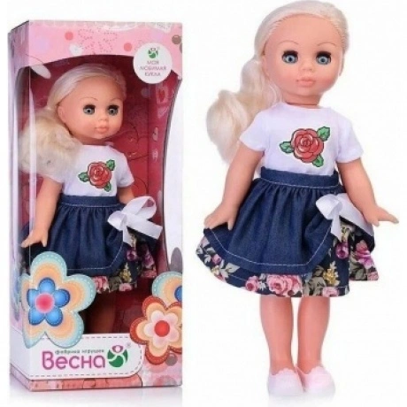 Эля цветочная поляна Весна кукла 30 см пластмассовая
