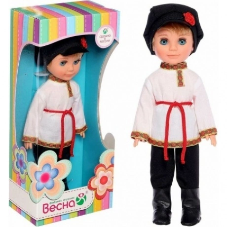 Мальчик в русском костюме Весна кукла 30 см пластмассовая