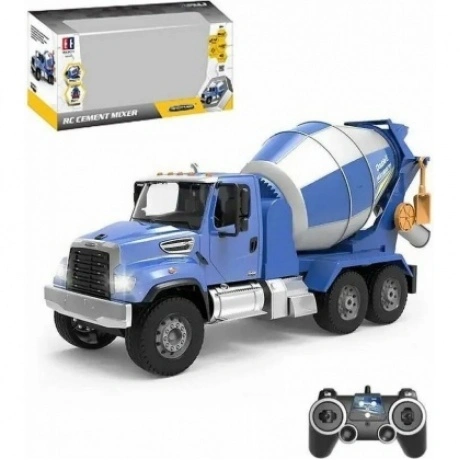 Бетономешалка FREIGHTLINER 1:20 на РУ (свет,звук) в коробке вращ...