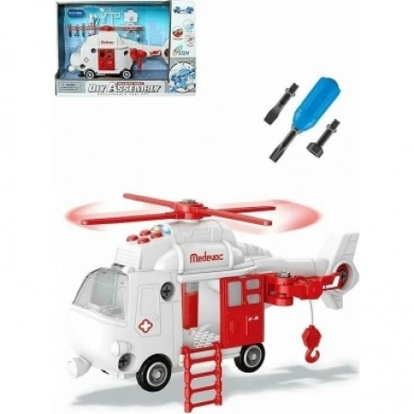 Конструктор "Вертолет Medevac" (свет,звук) в коробке 3 отвертки;...