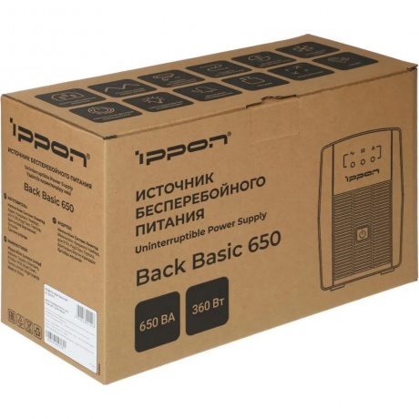 ИБП Ippon Back Basic 650 черный (337477) - фото 8