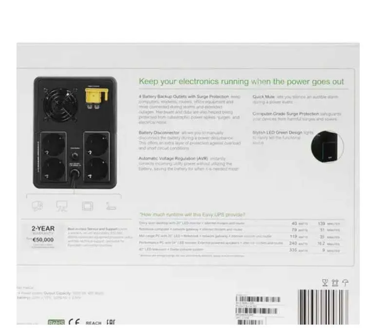 ИБП APC Easy-UPS BVX1600LI black (BVX1600LI) - фото 9